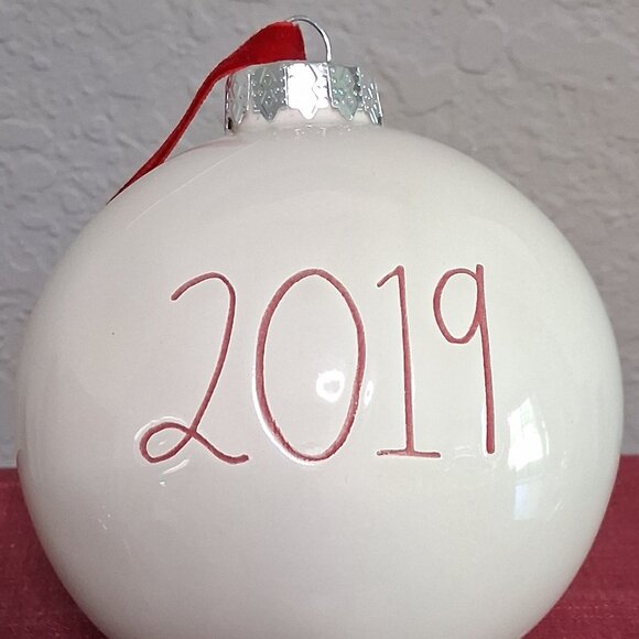 Rae Dunn "2019" Ceramic Christmas Tree Ornament - Picture 7 of 11